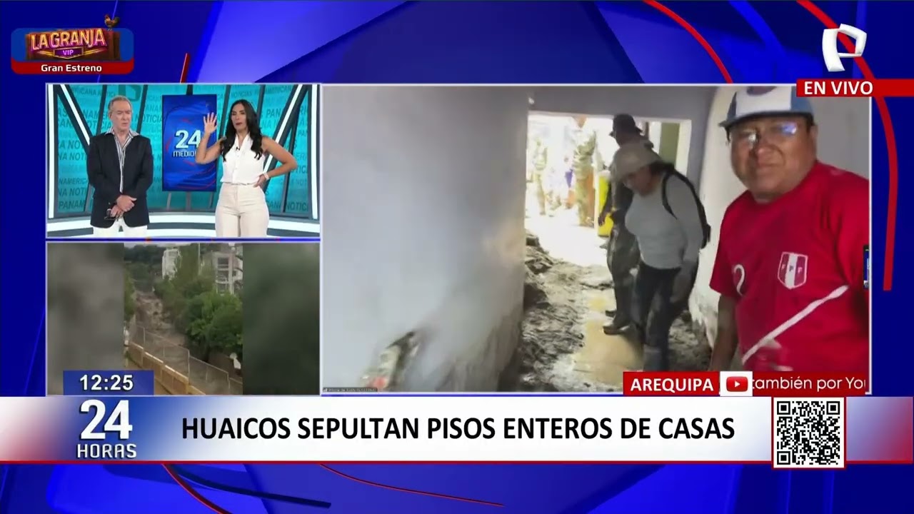 24Horas VIVO | Ministros llegan ante emergencia por huaicos en Arequipa