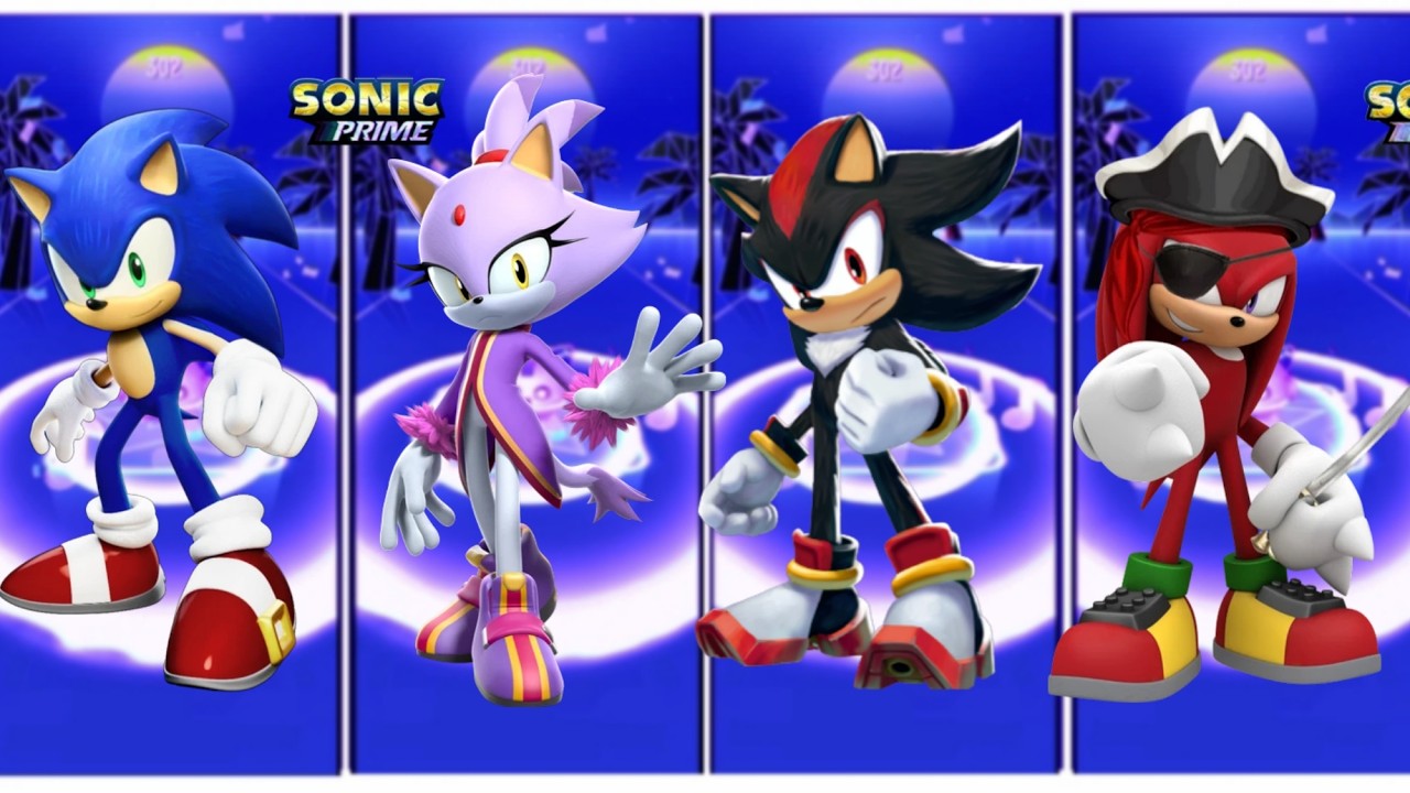 Sonic  🦔 Blaze  🔴 Shadow 🔴  Knuckles - Tiles hop