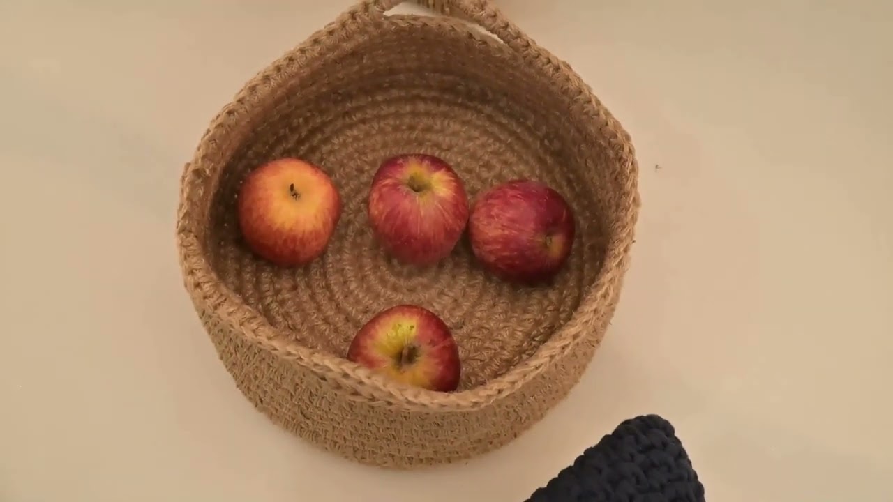 Home Decorative Fruit Storage Basket | #Jute #Beige #storagebaskets #fruitbasket #handmade