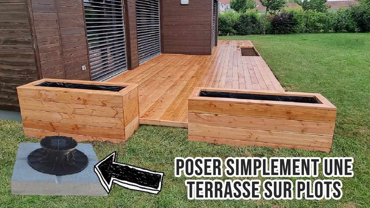 comment poser une terrasse en douglas rouge sur gazon?
