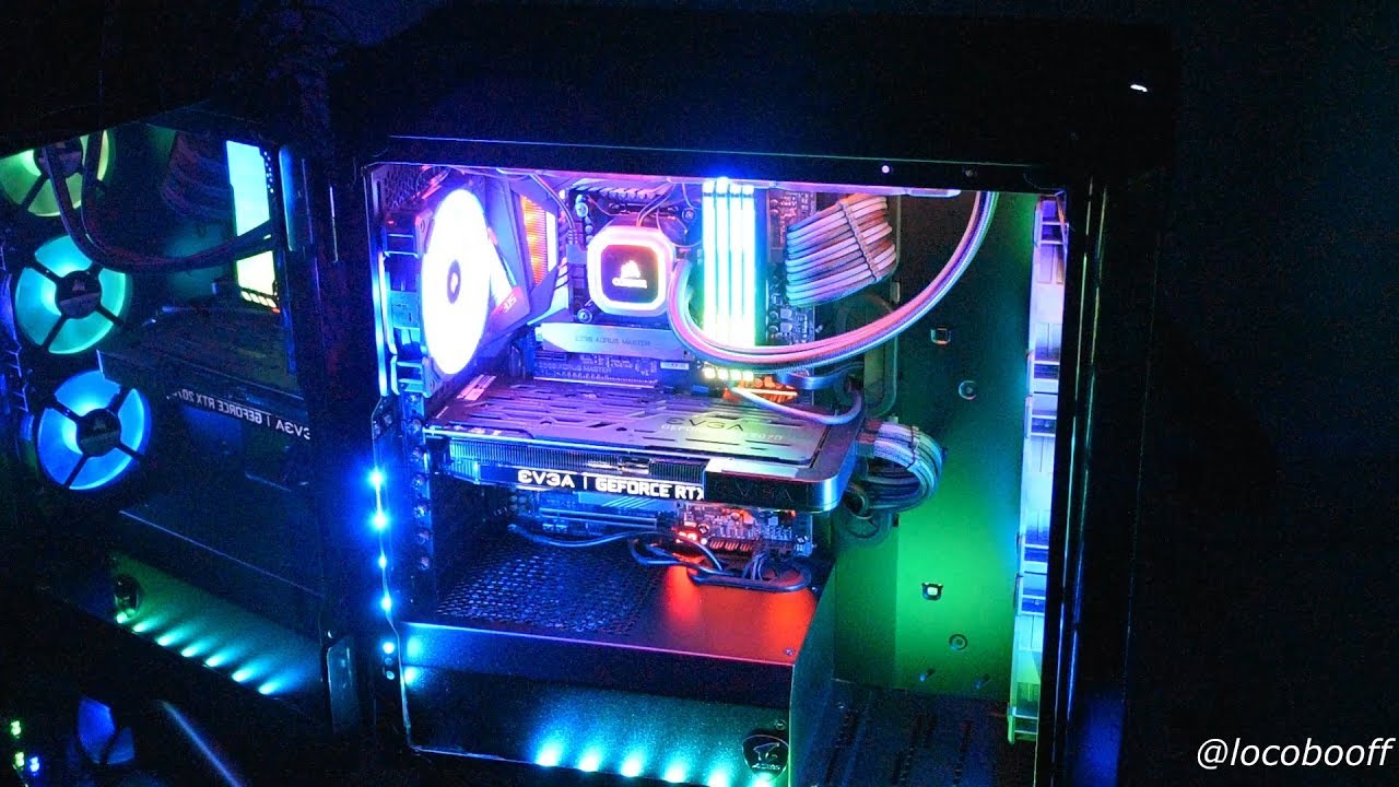 Custom pc build 2019 Corsair obsidian 500D intel i9 RGB fans lighting #inteli9 #rgb