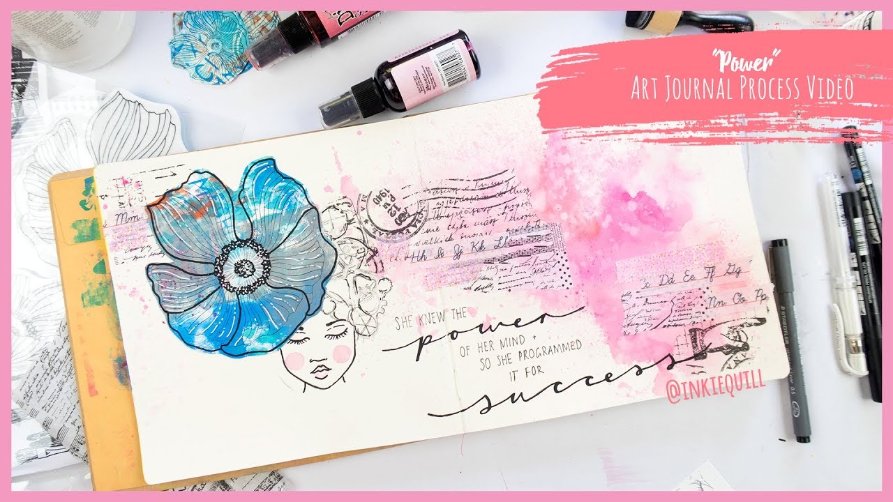 "Power" Art Journaling Process Video *Jane Davenport Stamps* + + + INKIE QUILL