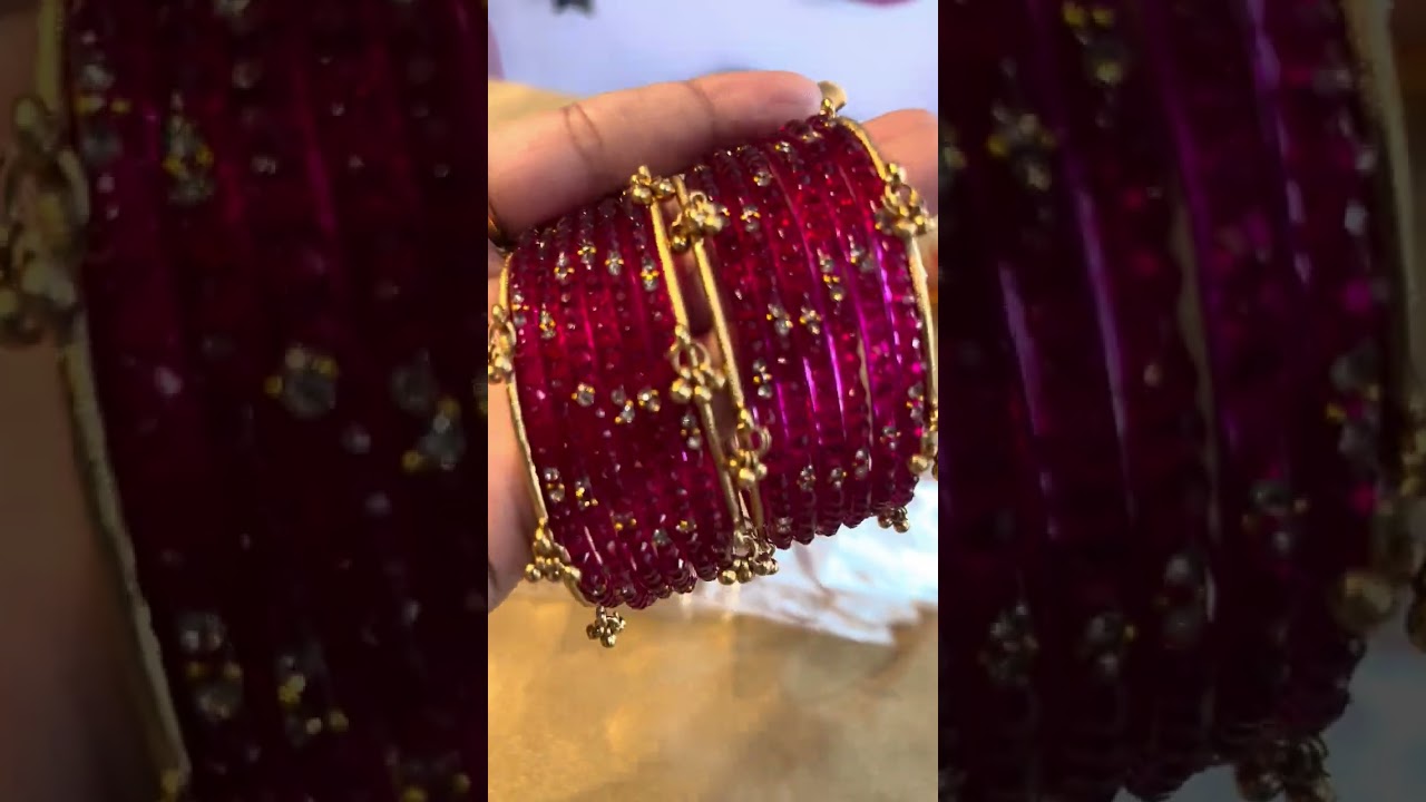 Brass copper polish gungroo chudi with new desgin glass bangles2.2 2.4 2.6 2.8 available #fyp #viral