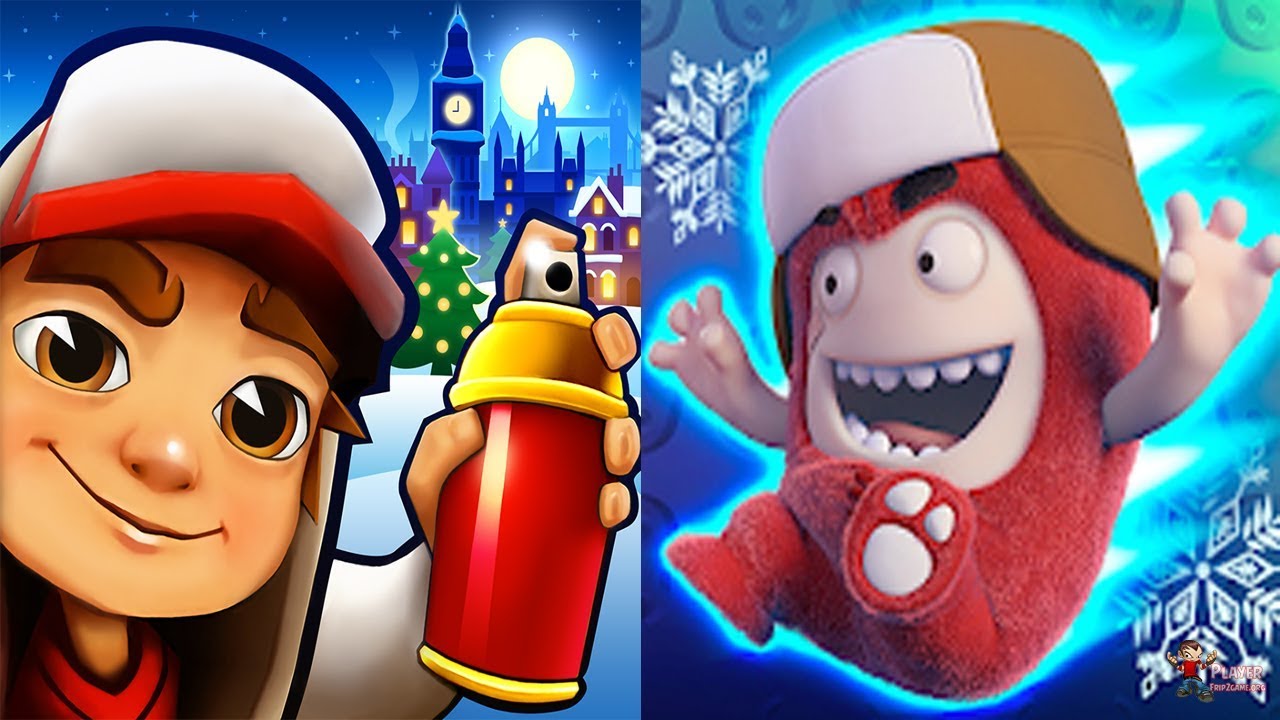 Oddbods Turbo Run Vs Subway Surfers London Christmas 2018 - Christmas Fuse Vs Tricky Heart Outfit