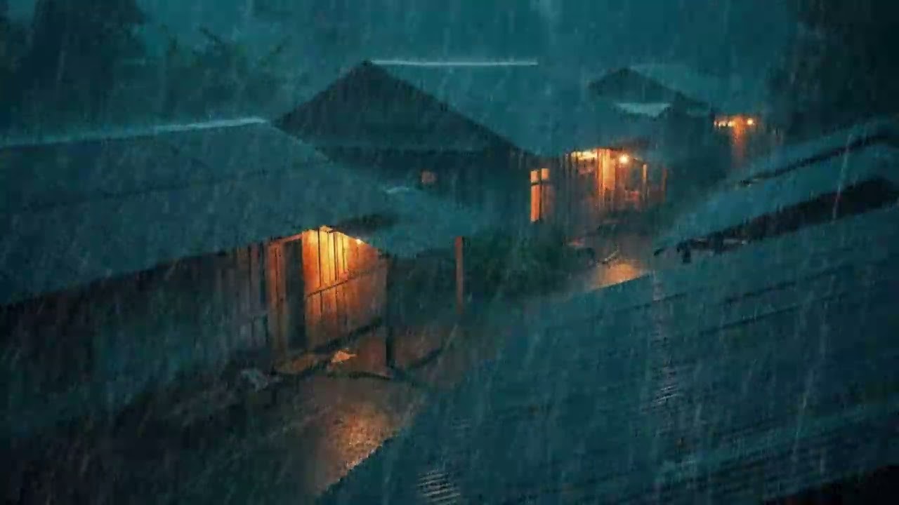 No Ads Rain Sounds for Sleeping – Tin Roof Thunderstorm ASMR for Overthinking Shutdown