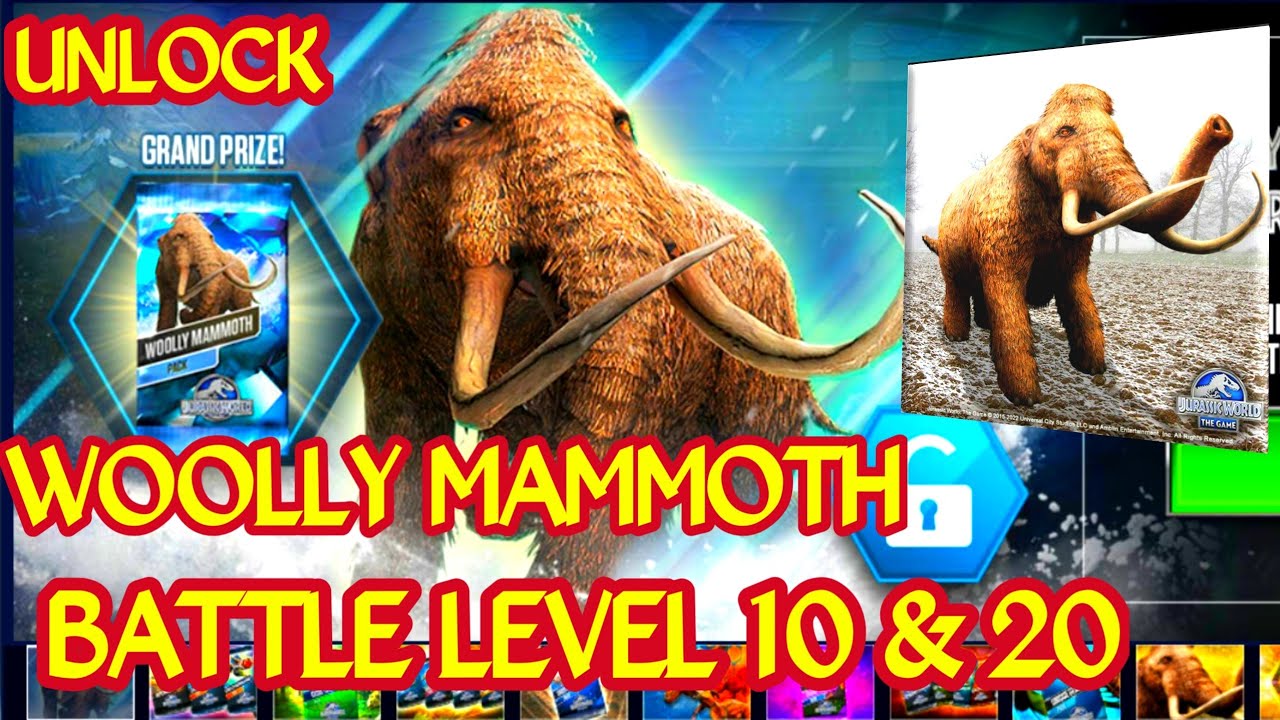 UNLOCK WOOLLY MAMMOTH TOURNAMENT -Battle Level 10 & 20 | Jurassic World :The Game