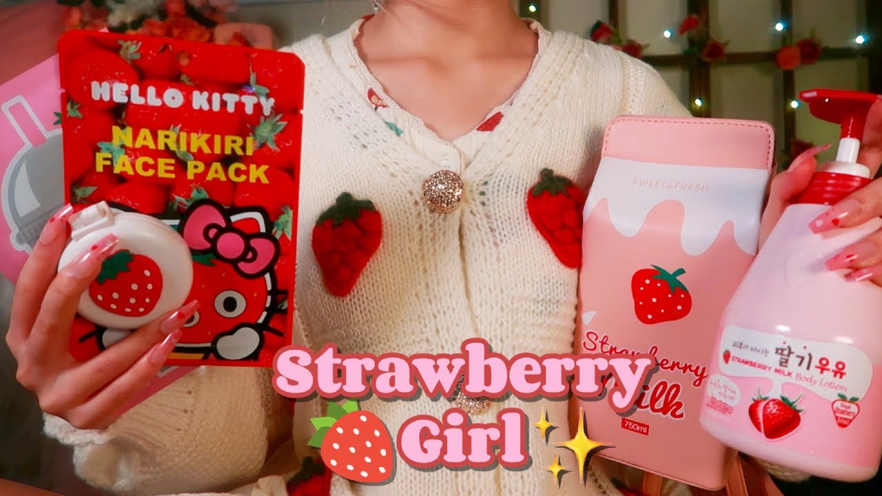 ASMR | You are a Strawberry Girl 🍓 Doing Your Skincare, Hair and Makeup {layered sounds} ft. Dossier
