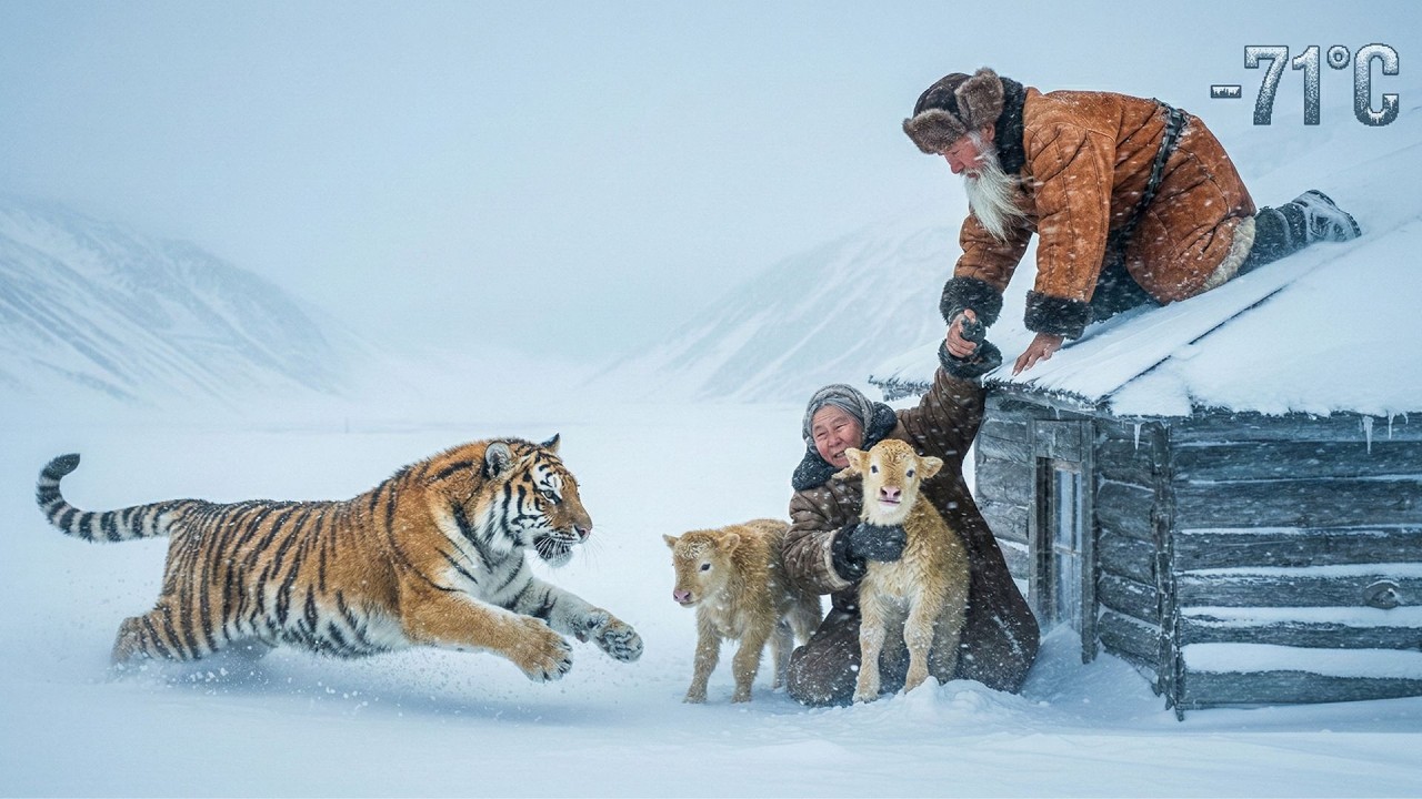 HOW AN ELDERLY HUSBAND PROTECTED HIS WIFE AND CALVES FROM A WILD TIGER IN -71°C