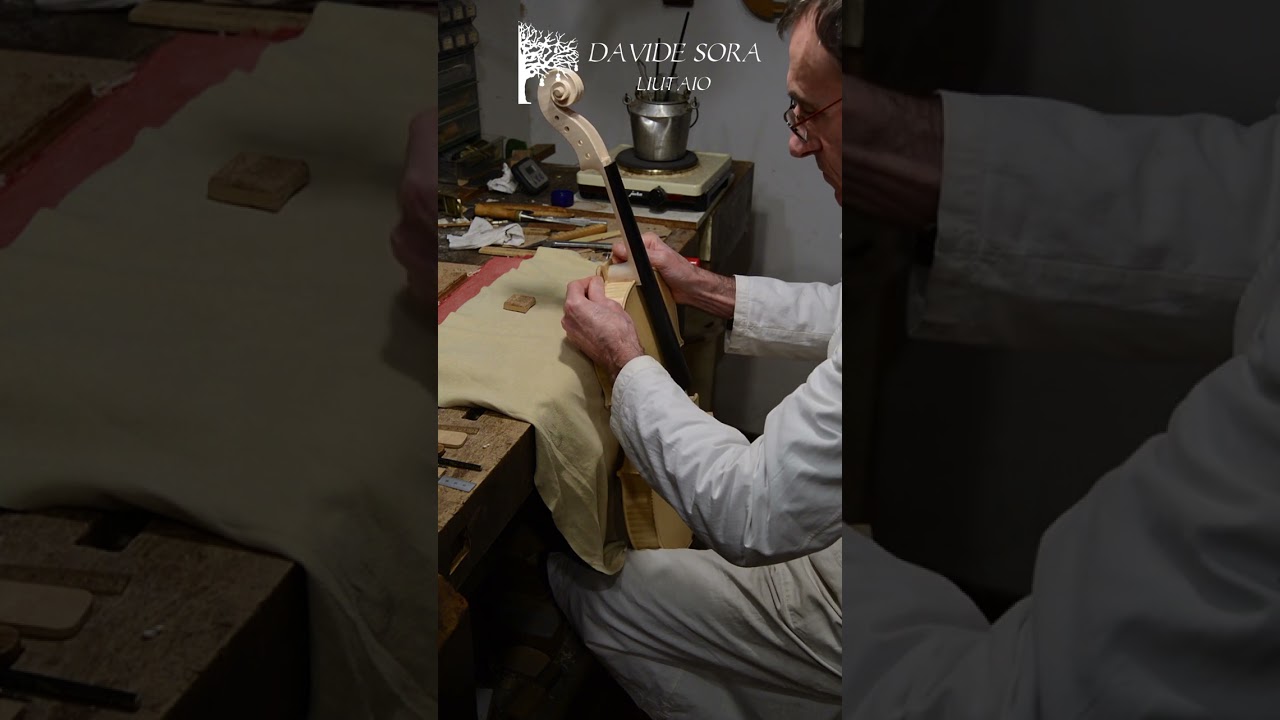 REAL TIME - Incollaggio del manico della viola - Gluing the viola neck