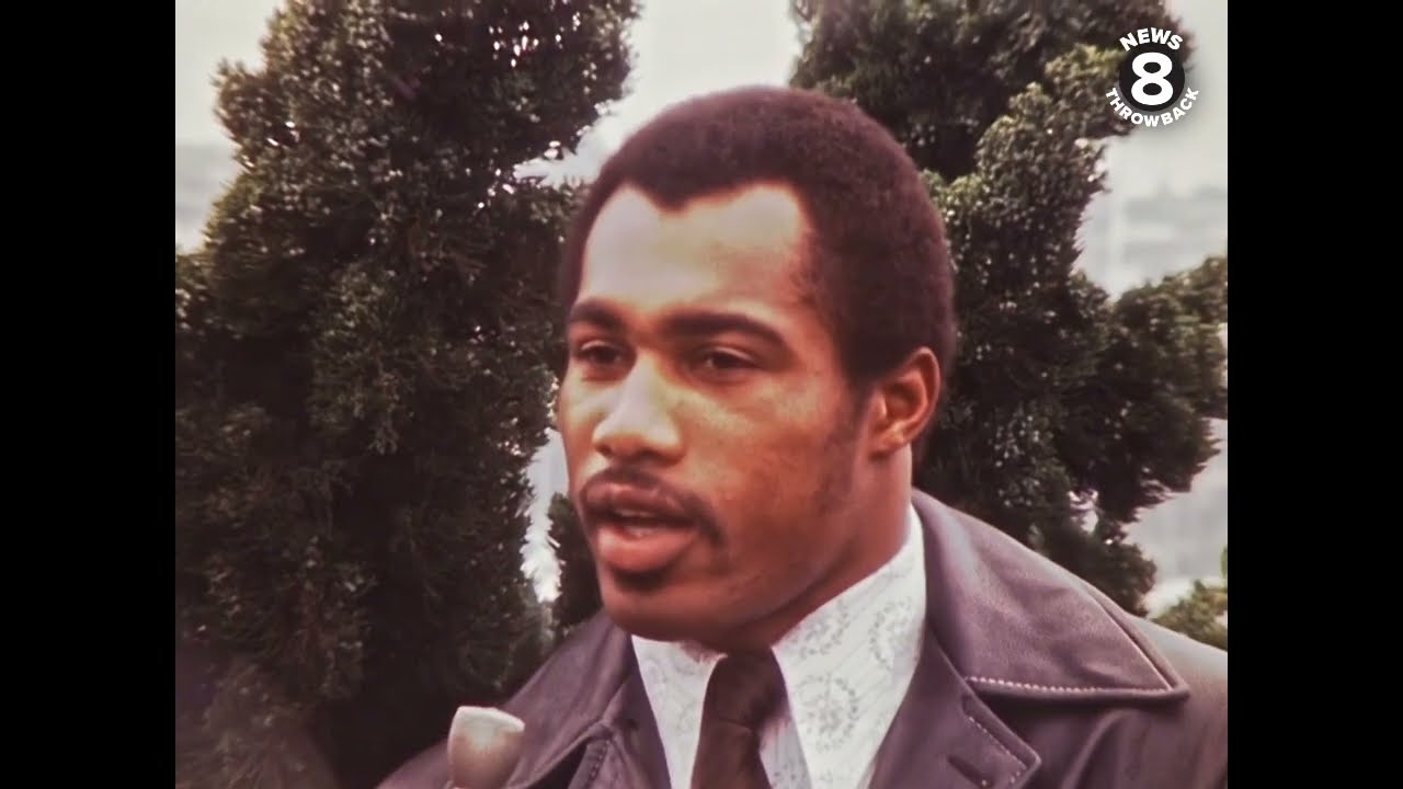 Heavyweight boxers Ken Norton and Jack O'Halloran talk to TV 8 in 1972