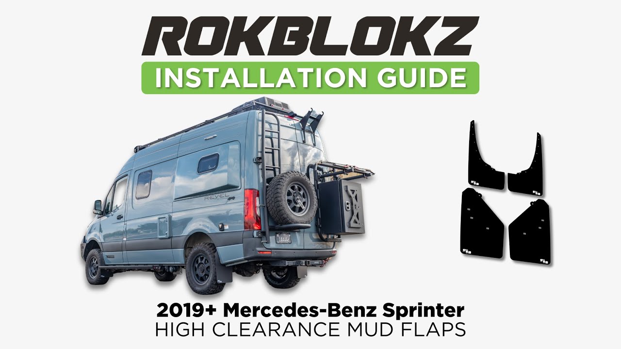 2019+ Mercedes-Benz Sprinter Van: как установить брызговики Rokblokz High Clearance.
