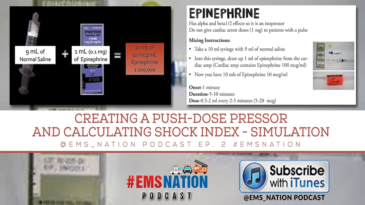 EMSNation Ep. #2:  Creating a Push-Dose Pressor and Calculating Shock Index