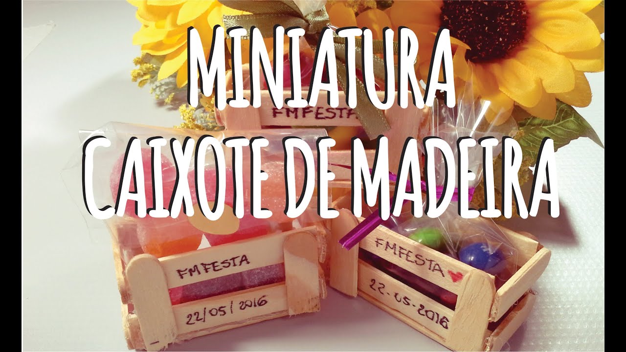 DIY - Mini Caixote de Madeira feito com palito de Picolé