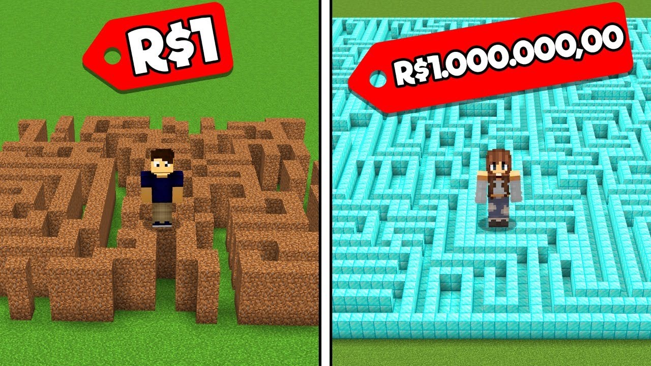 Batalha de Construção de LABIRINTO de R$1,00 vs. R$1.000,00