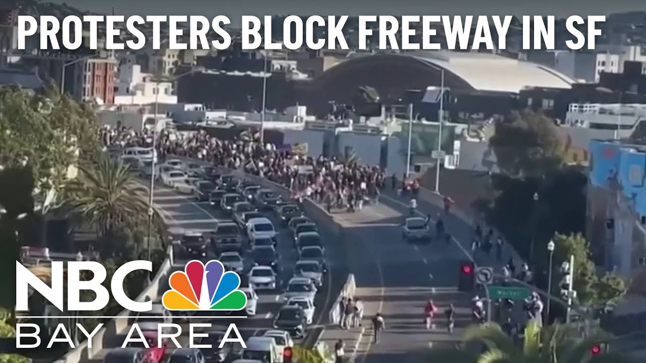 Demonstrators temporarily block lanes on Highway 101 in SF, rally for cease-fire in Gaza