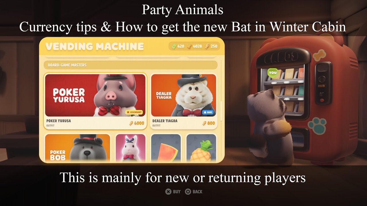Party Animals Currency tips and How to get the new Bat in Winter Cabin