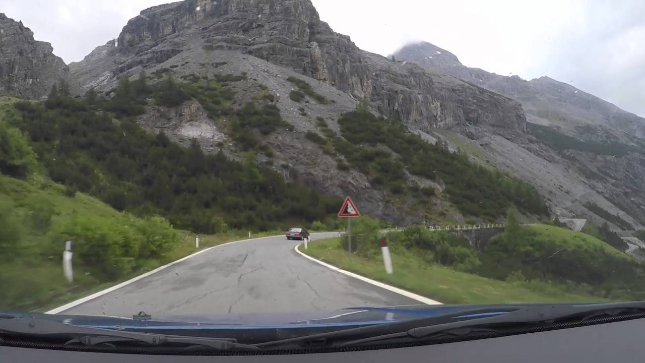 Driving down Stelvio Pass, on the southern side.