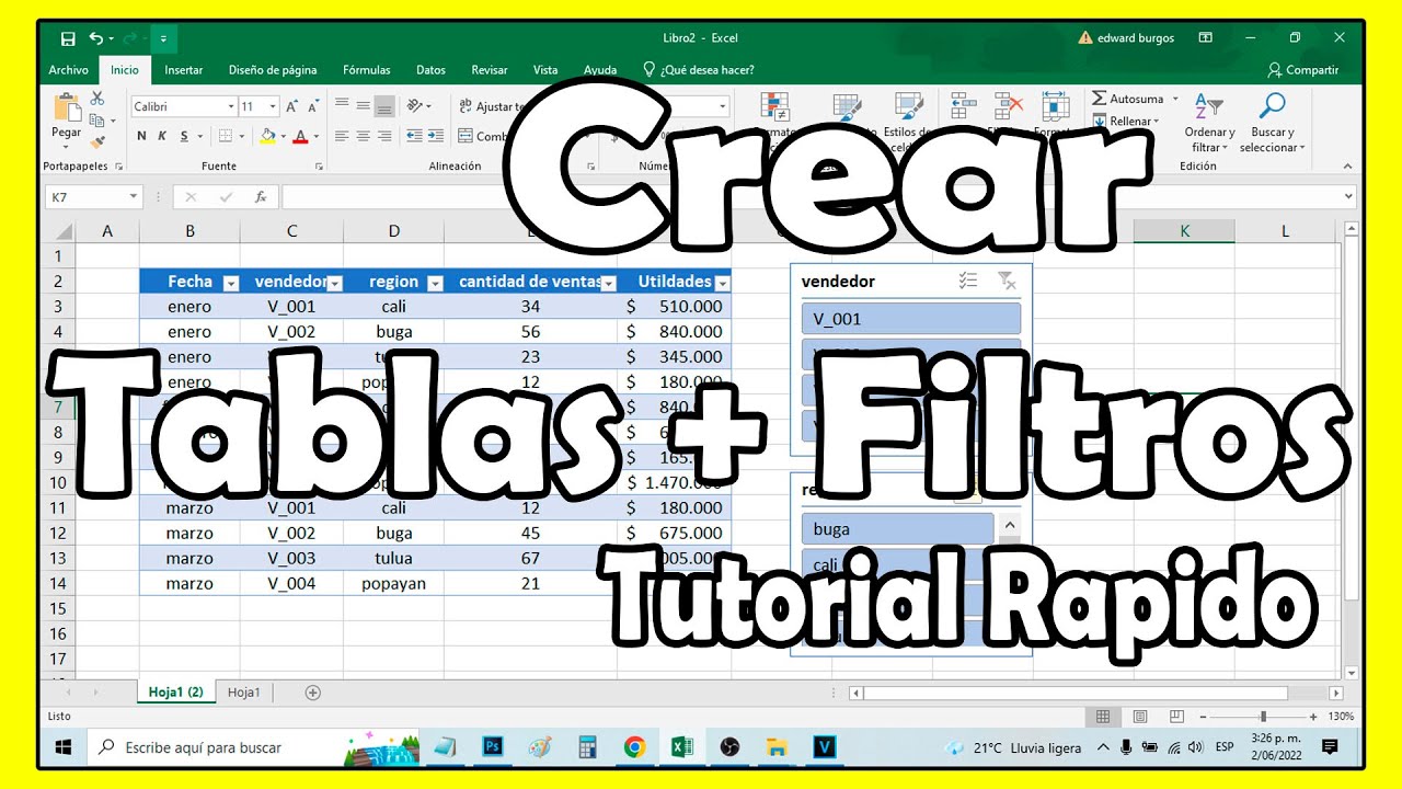 Como CREAR TABLAS EN EXCEL con Filtros como un Profesional del Excel muy f&aacute;cil