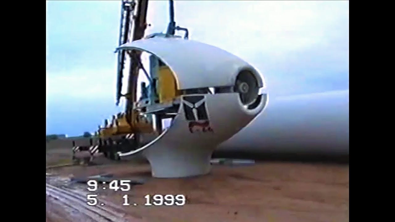 Construction of an Enercon E - 66 in the Feldheim wind farm 1998 - 1999 Part 1  remake