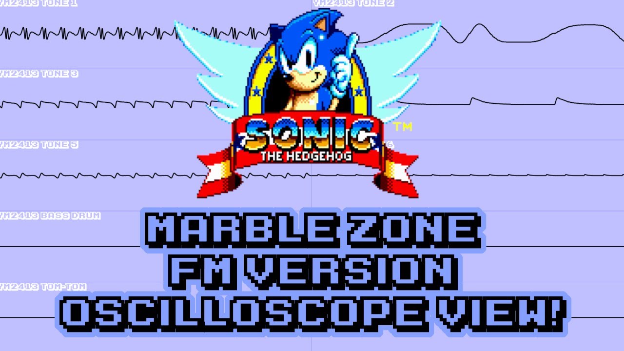 Sonic The Hedgehog (SMS/FM) - Marble Zone (FM Version) - In Oscilloscope View!