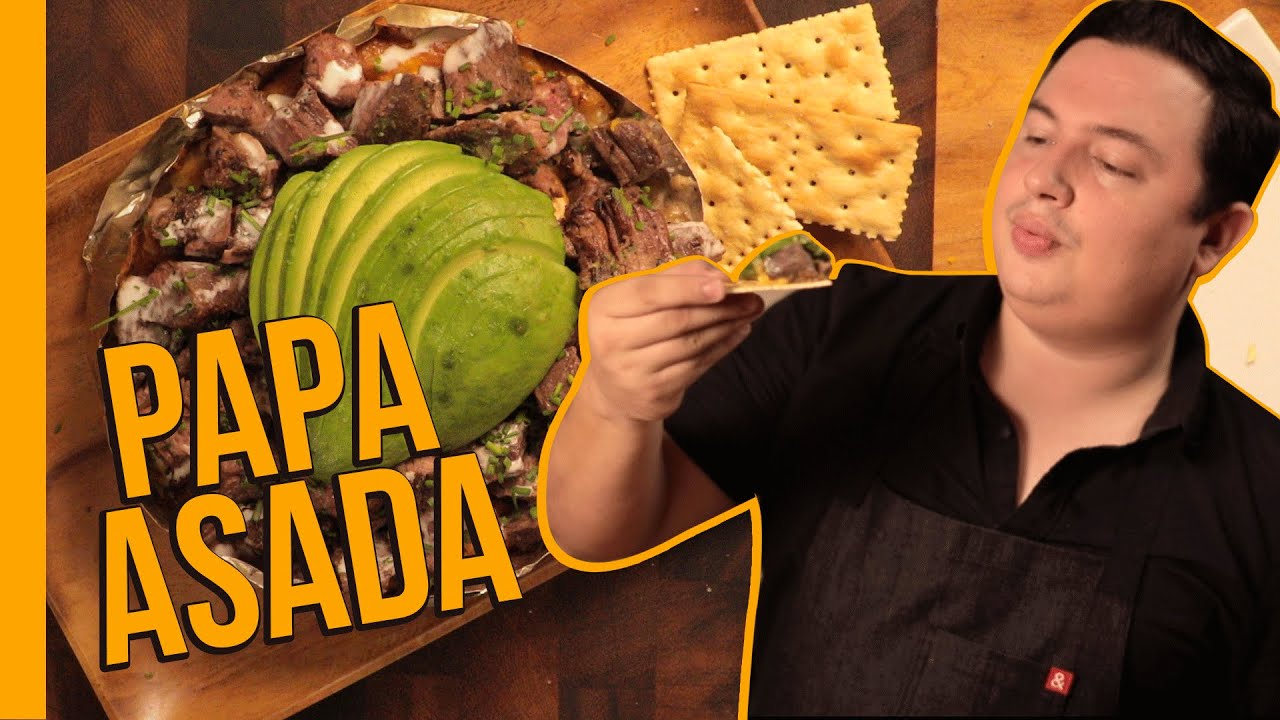Papa asada especial con Arrachera | 3 minutos en el fuego