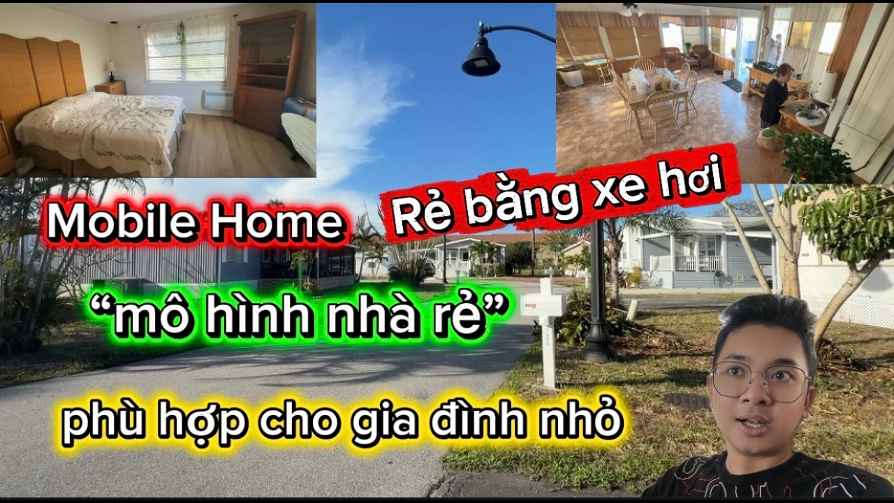 Nhà Mobile Home ở Mỹ giá rẻ , ấm cúng dành cho gia đình nhỏ #cuocsongmy #mobilehomes #vlog