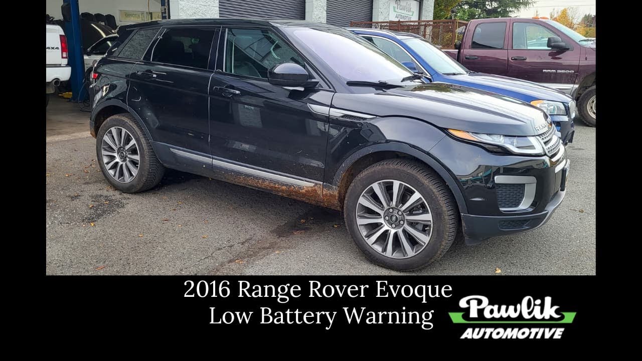 Предупреждение о низком заряде аккумулятора Range Rover Evoque 2016 года
