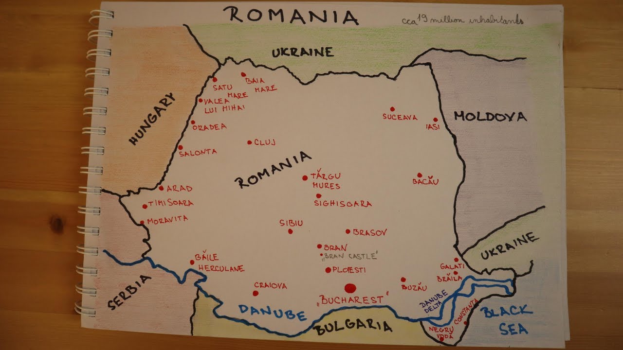 ASMR Map of Romania - Drawing Map of Romania - Slovak Whisper - Whispering - Slovak Accent