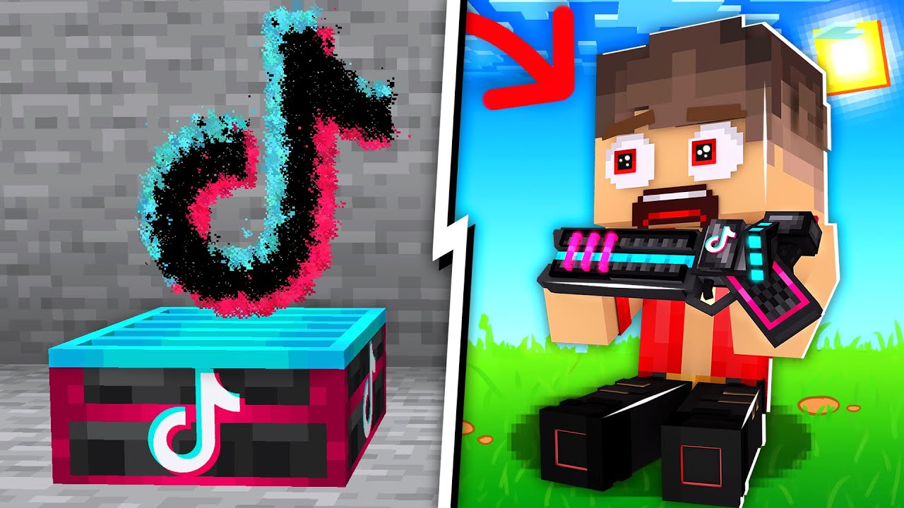 اسلحه خدع التيك توك في ماين كرافت !😱 ( بوابة التيك توك )🔥 - TikTok Items