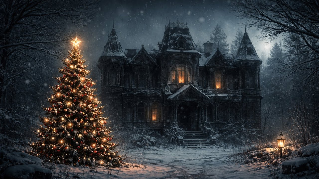 Christmas Night in an Abandoned Mansion | Dark Ambient Walkthrough