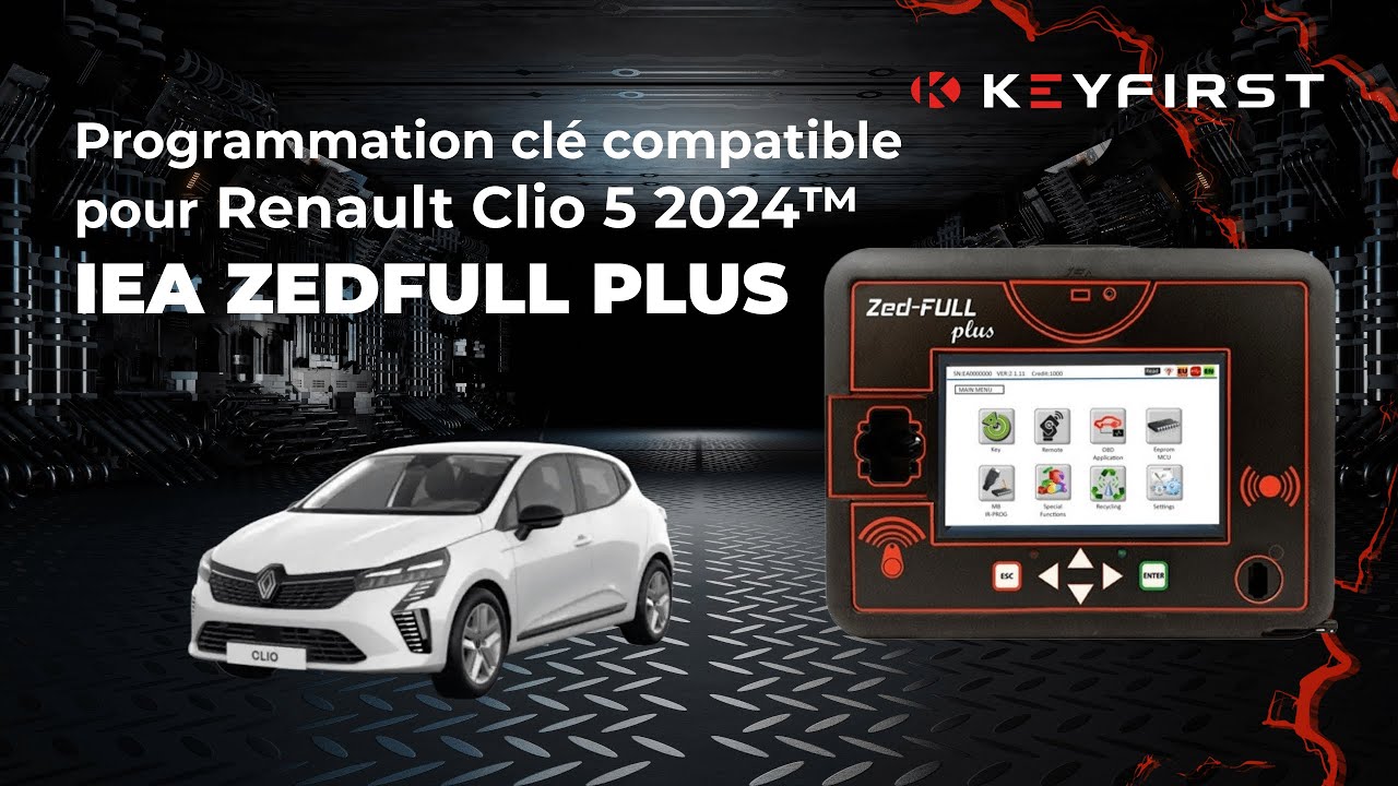 Programmation d’une clé compatible pour Renault Clio 5™ (2024) avec le Zed-Full Plus de IEA