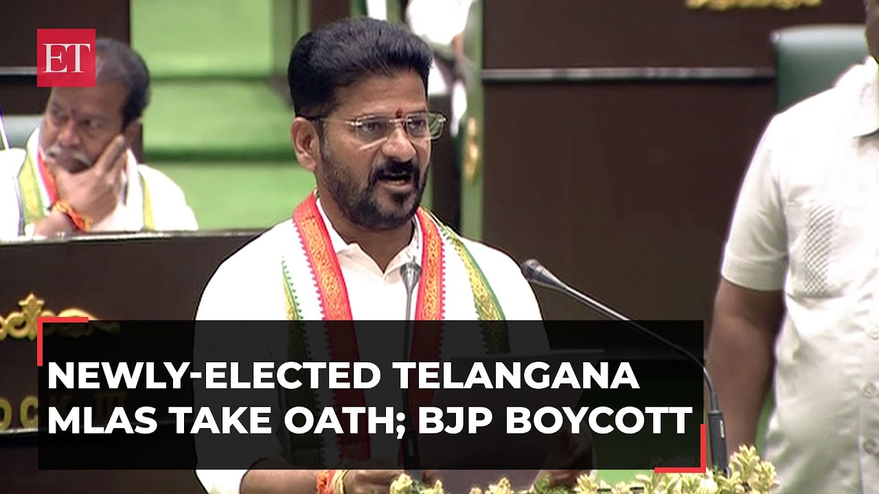 Telangana: Newly-elected MLAs take oath; BJP leaders boycott
