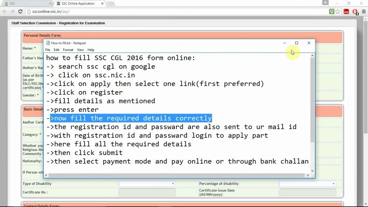 How to fill SSC 2017 Online Registration Form CORRECTLY