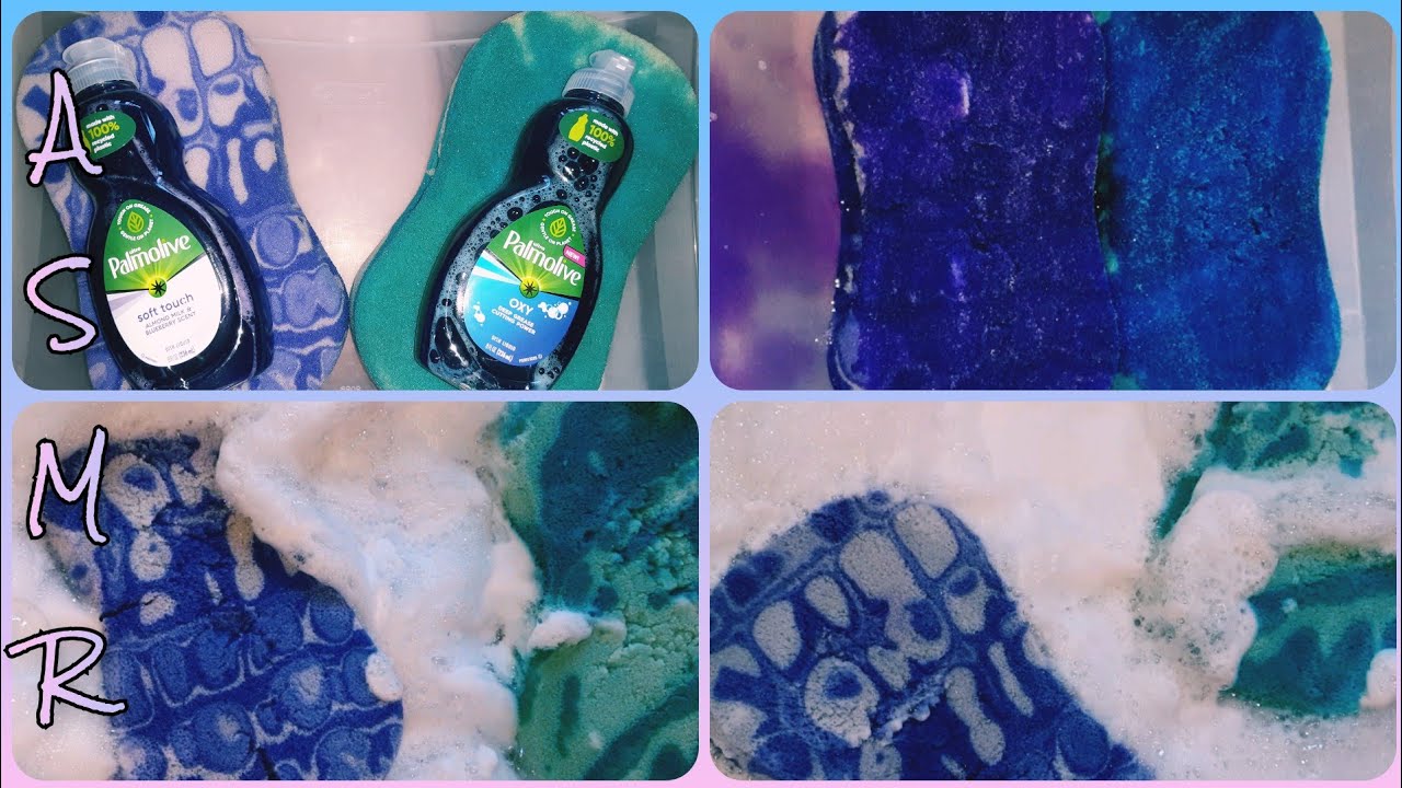 ASMR- 2 Palmolive Dish Soap Suds! +Full Rinse 💦
