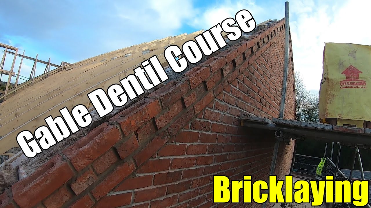 Bricklaying - Gable Dentil Course #bricklaying #vlog #building #dentil #details