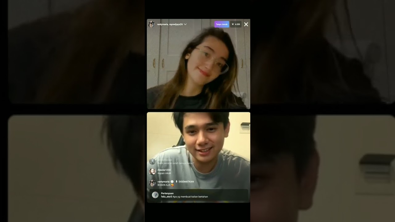 ranty maria dan rain wijaya live ig bahas kesukaan