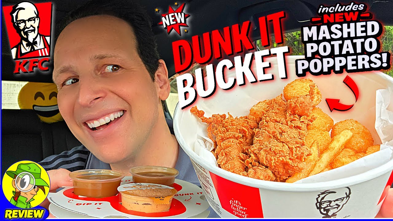 KFC® Dunk It Bucket with New Mashed Potato Poppers Review 👴🪣🥔💥 ⎮ Peep THIS Out! 🕵️‍♂️