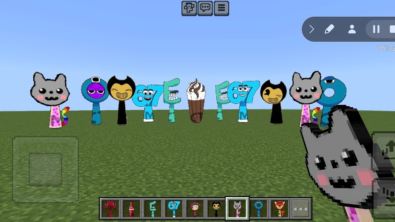 Sprunki​ OC​ Cartoon​ Cat​ added in Minecraft​ PE​#roblox #lifeisbutadream #funny #memes #minecraft 