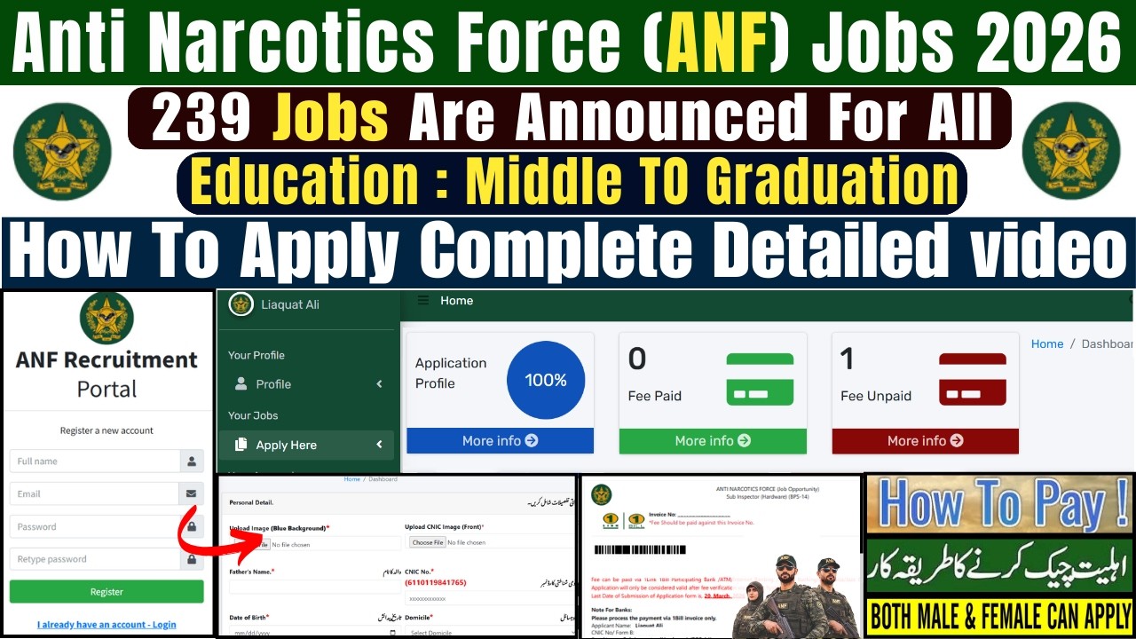 239 ANF Jobs 2026 Online Apply | ANF Recruitment Portal 2026 | Anti Narcotics jobs 2026 Online Apply