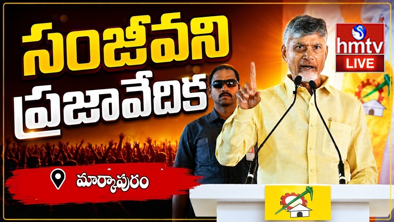 🔴LIVE: CM Chandrababu Public Meeting at Krishna Shetty Palli || Sanjeevani Praja Vedika | hmtv