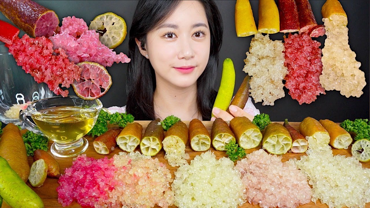 МУКБАНГ ✨Шипучий И Кислый Пальчиковый Лайм✨ *Икра Лайма | Real Sound MUKBANG | АСМР | EATING SHOW
