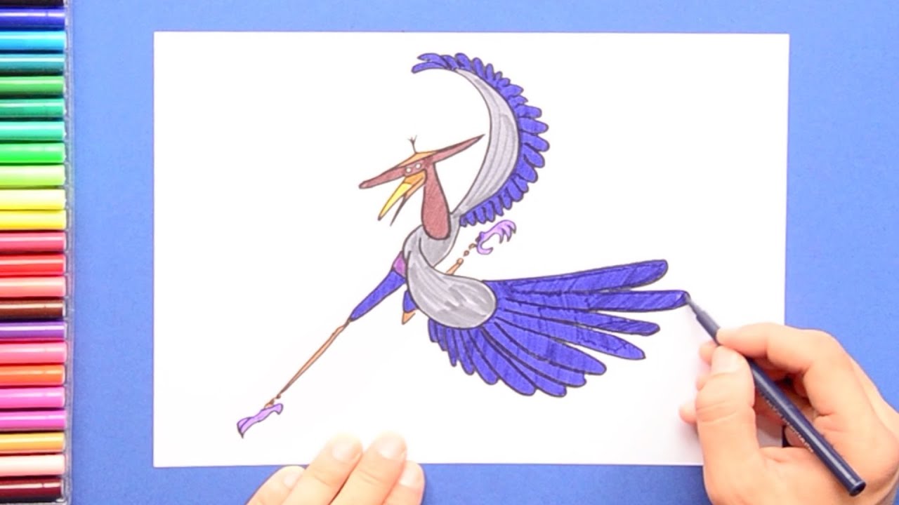 How to draw Master Crane from Kung Fu Panda