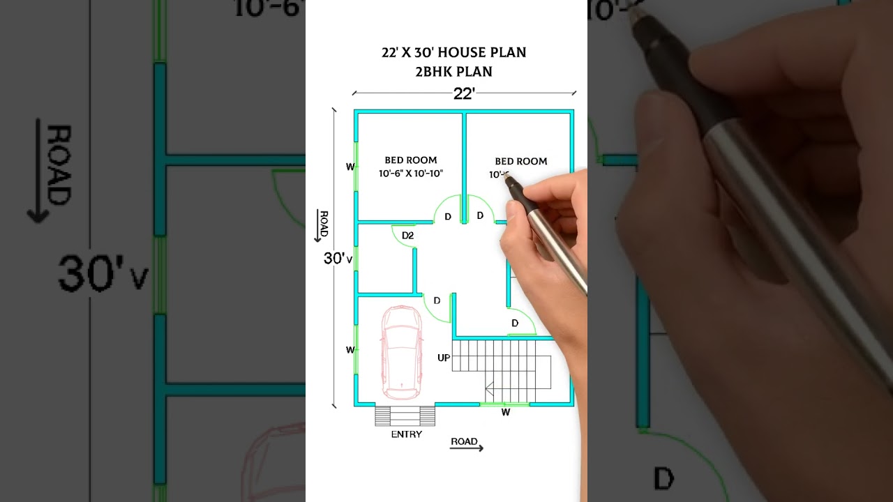 The Ultimate 2BHK House Plan: 22x30 Layout Revealed!