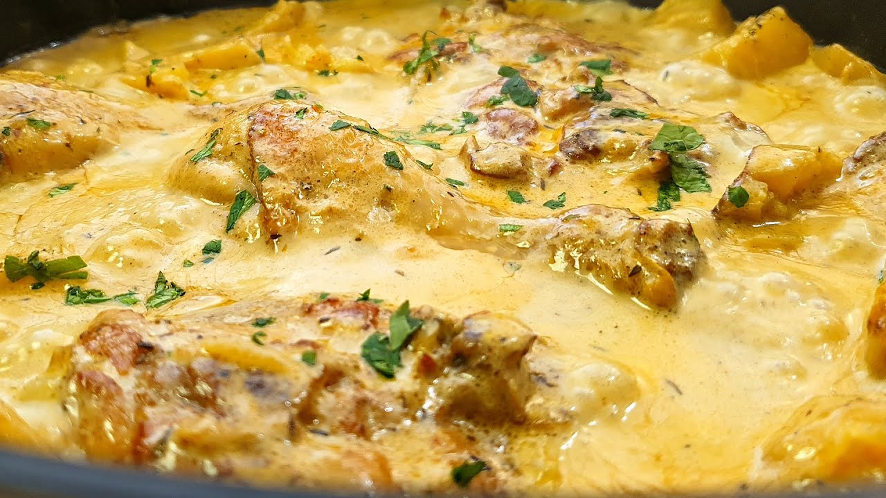 Сливочная курица в соусе. Лучшее, что я когда-либо пробовал.
