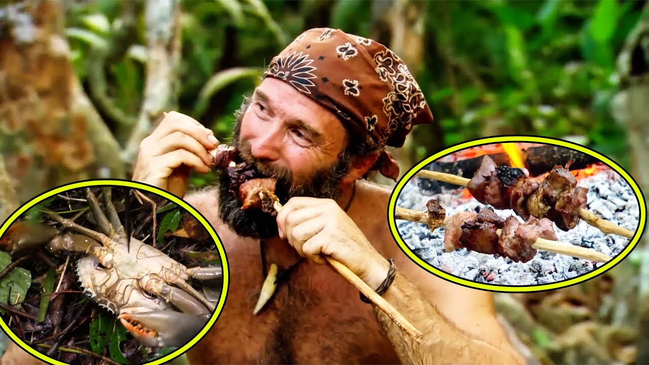 The Man Turned Survival Challenge Into A Food Fest, With Roasted Wild Boar And Crab As Daily Fare.