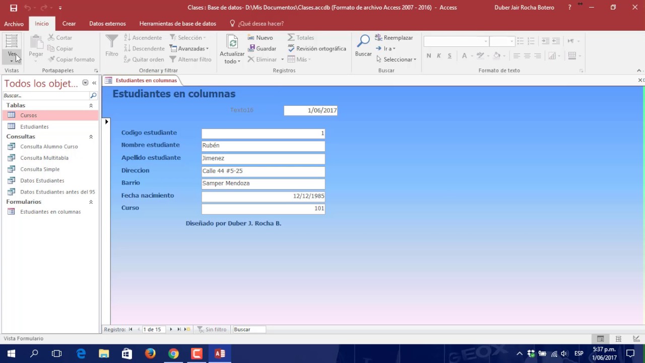 Formularios y Subformulario Microsoft Access
