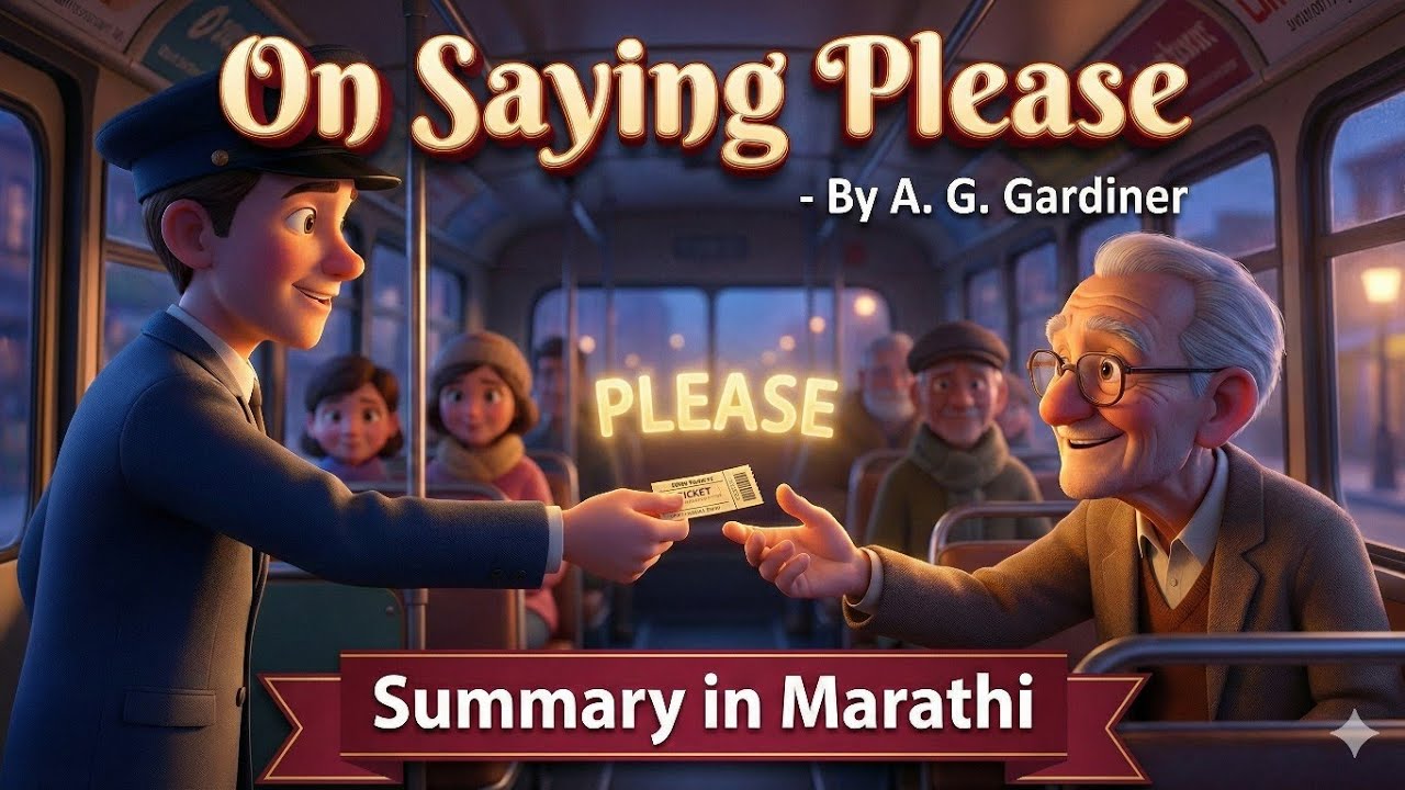 1.2 On Saying Please / Summary in Marathi / AG Gardiner / Animated / 12th English Maharashtra board 