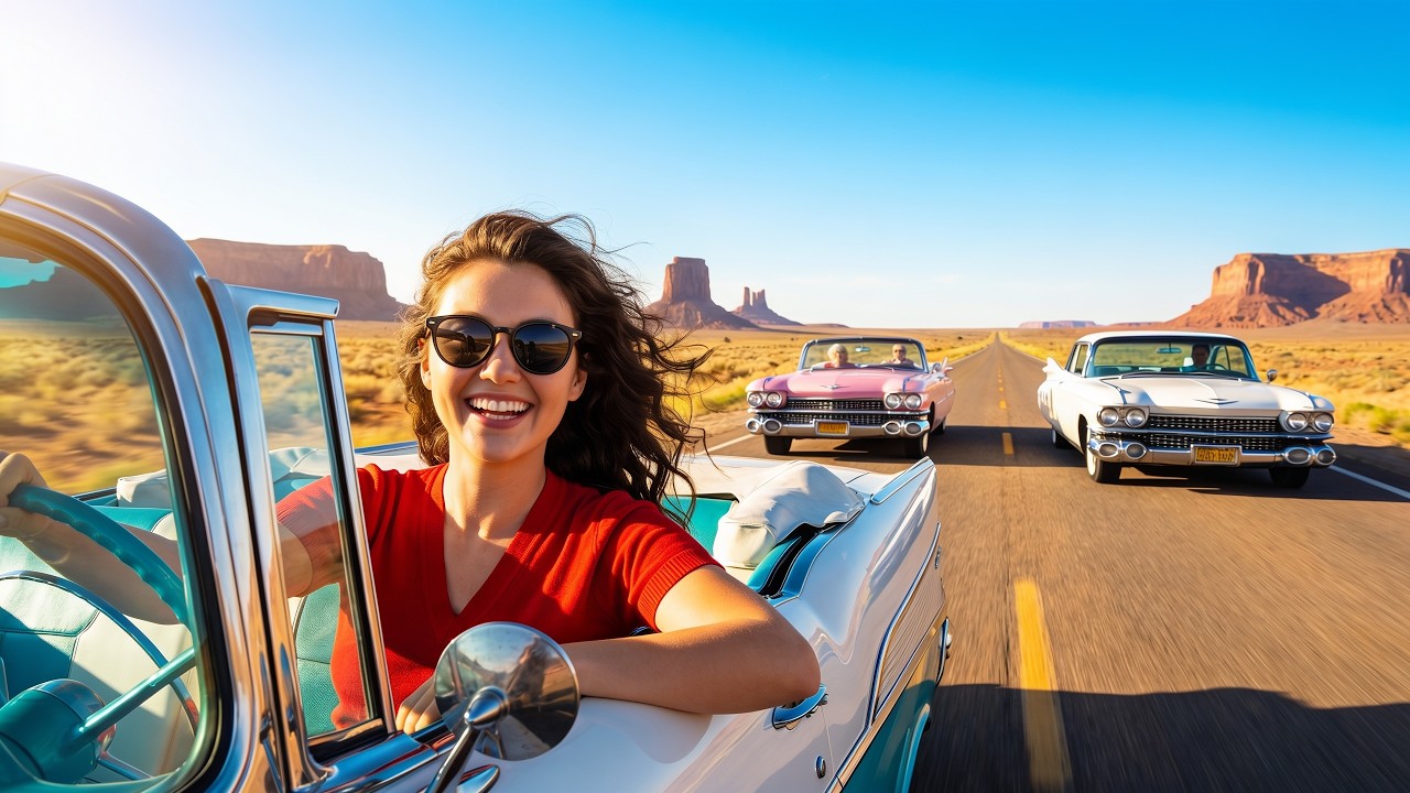 Road Trip In 1958 - American Cars On Route 66 (Anniversary Music Video)