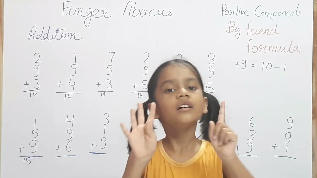 Finger Abacus. Positive components. Addition. Big Friend Formula.@Little hands learning.