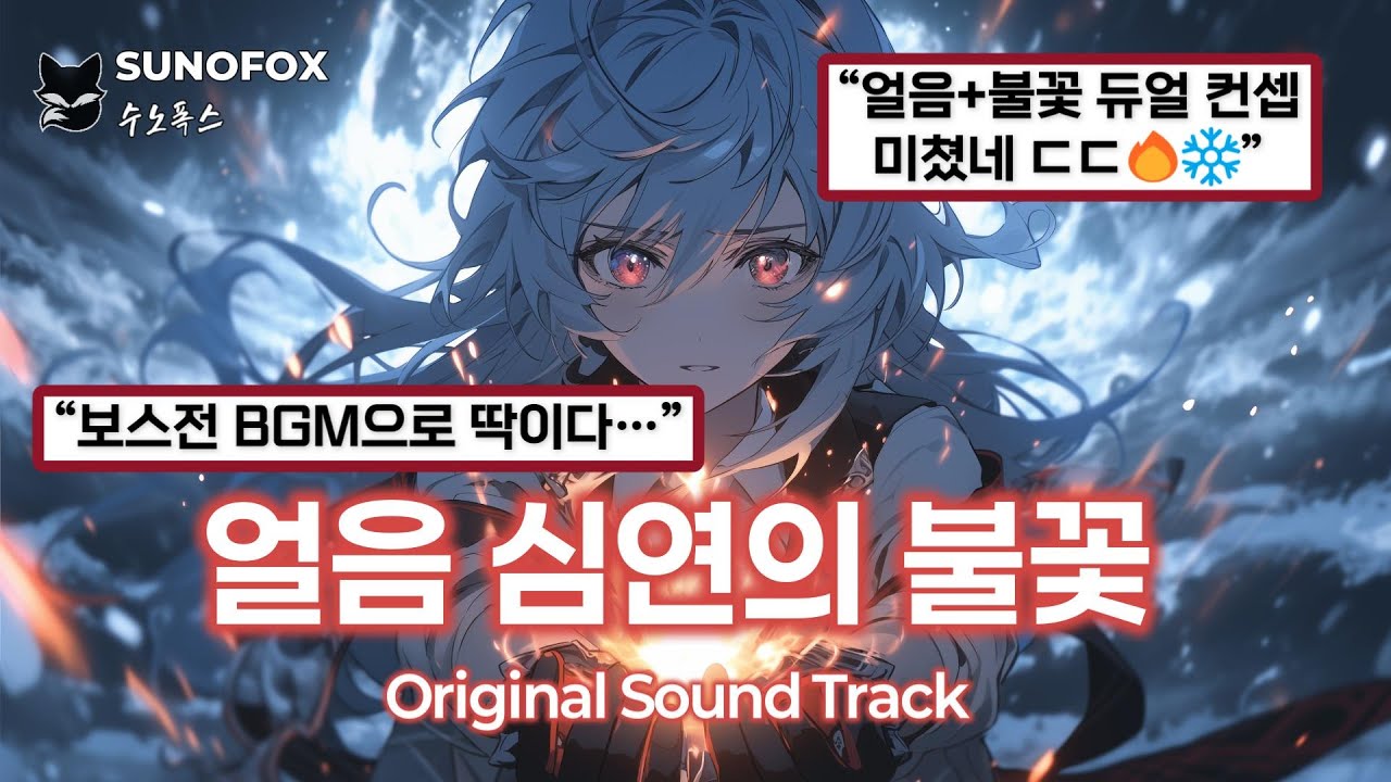 🦊 다크 판타지 Anime OST | 얼음 심연의 불꽃 — Symphonic Metal × DnB | Lyrics